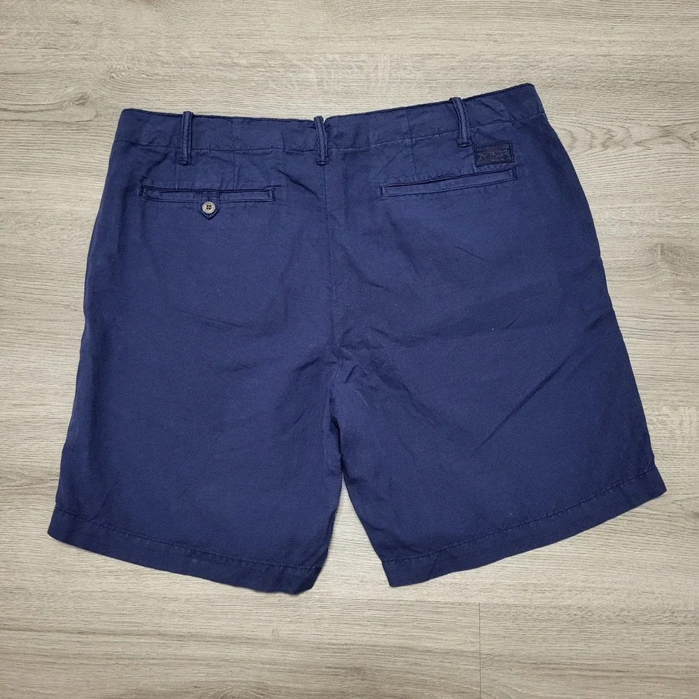 Polo Ralph Lauren 8-inch Straight Fit Linen-cotton Short Mens Navy Blue Size 34